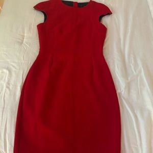 Red zara classic pencil dress